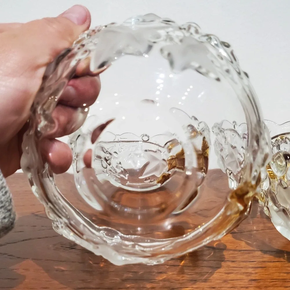 Mikasa Crystal Parisian‎ GOLDEN IVY Fruit Dessert Bowls - set of 4